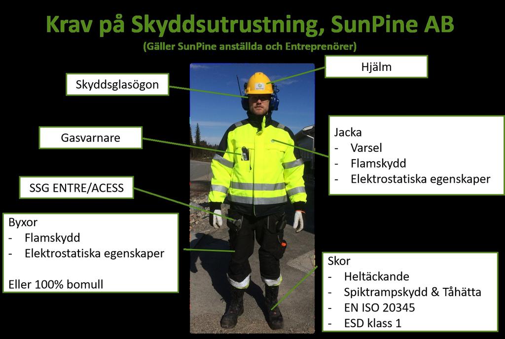 7.3 Go dkända arbet sredskap Alla arbetsredskap ska vara ändamålsenliga och i gott skick. Arbetsredskap ska vara CE-märkta och följa godkända besiktnings-och underhållsrutiner.