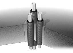 Vid installation med avloppsrör skall rör monteras så att de ej är i direkt kontakt med avloppsrör. Schaktinklädnad 13 mm gipsskiva på stålreglar.