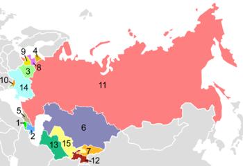 Sovjetunionens upplöses i 15 självständiga stater Litauiska Estniska Lettiska Vitryska Moldaviska