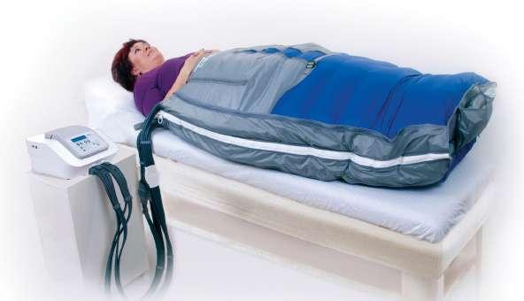 LymphaPod är ergonomiskt designad till stora personer som har begränsad rörlighet. Lympha Pod täcker hela underkroppen och har 40 överlappande luftkamrar.