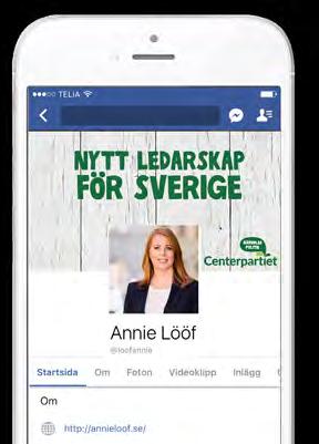 Nytt ledarskap för Norrbotten Nytt ledarskap för Sverige Exempel på facebook-sida i desktop. Exempel på Facebook-sida i mobilen.