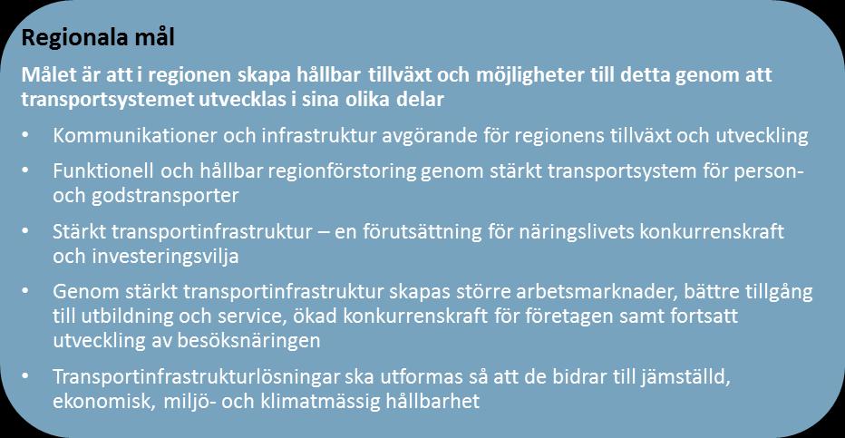 4 REGIONAL SYSTEMANALYS FÖR NORRBOTTEN OCH VÄSTERBOTTEN Länstransportplanen tar avstamp i den regionala systemanalysen som arbetades fram under 2016 i samverkan med Västerbotten vad gäller de