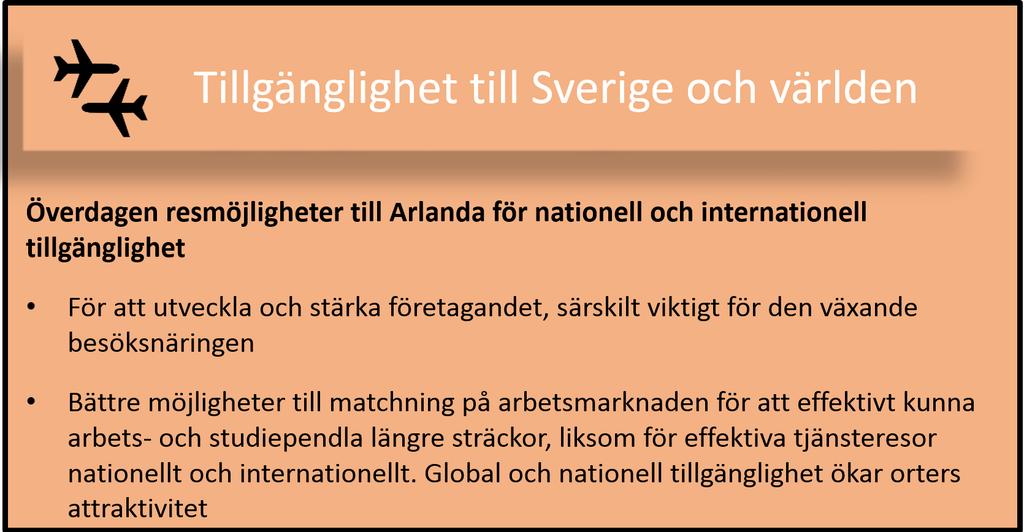 4.3 Tillgänglighet till Sverige och världen Funktionen Tillgänglighet till Sverige och världen sammanfattas i bild 11. Figur 4.9.