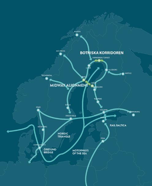 En kapacitetsstark och robust järnväg handlar framförallt om att stärka transportkorridorerna Botniska korridoren och Northern Axis (De svenska delarna i järnvägssystemet Norrbotniabanan, Malmbanan