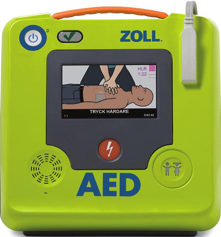 En ZOLL AED 3-enhet med Real CPR Help låter livräddaren veta om kompressionernas takt och djup är som effektivast.