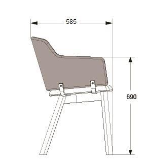 470 8.090 SEAT HEIGHT 450MM D 7.045 8.805 ARMREST HEIGHT 690MM E 7.570 9.465 F 8.310 10.390 FABRIC 1,6M LEATHER 7.900 9.
