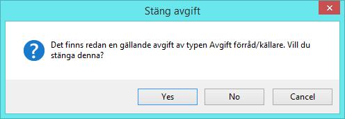 En fråga om du vill tilläggsfakturera kan dyka upp beroende på vilka datum som den nya avgiften har.