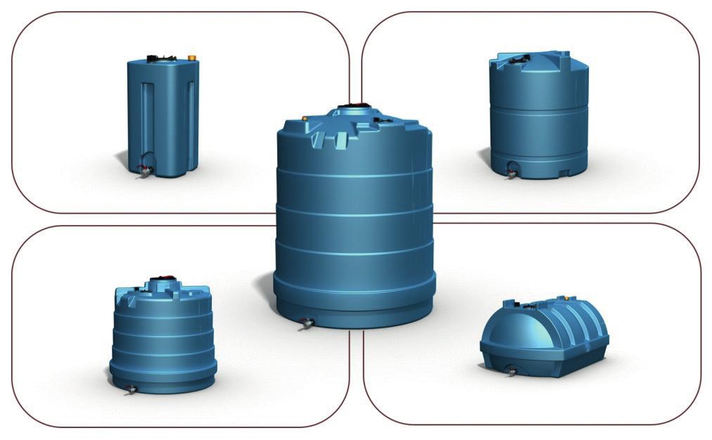 Livsmedelgodkända tankar Volymerna sträcker sig från 50-15000 liter.