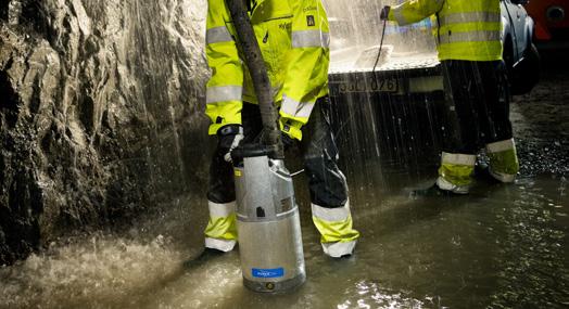 Länsning / Dränering Flygt 2600-serien klarar riktigt tuffa utaningar, där stora ängder vatten åste forslas bort snabbt, under svåra förhållanden.