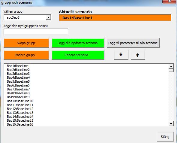 31 (42) 3. Ett formulär för scenario öppnas. 4. Obs! Klicka inte på något scenario i lista.