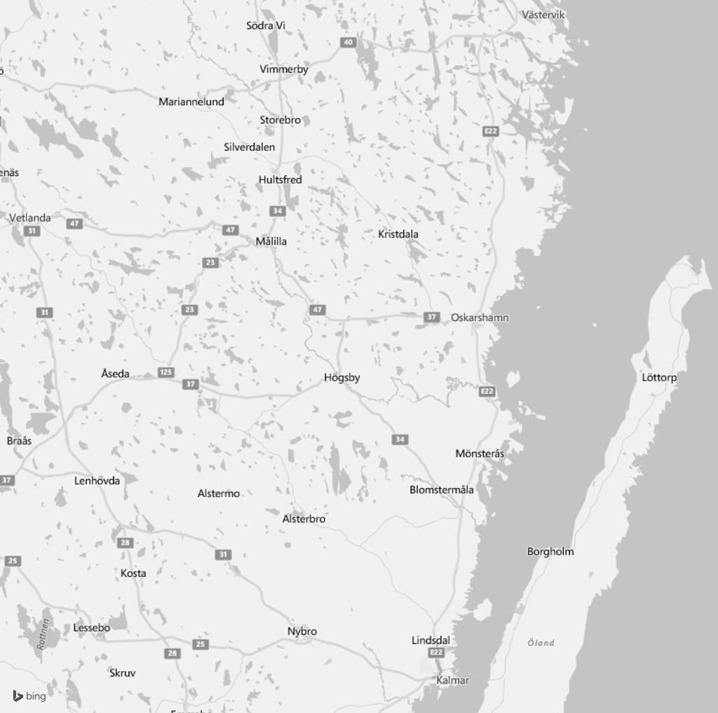 Utvecklingspotential och ytbehov för handeln Marknadsområde Baserat på detaljhandelns regionala struktur och konkurrenssituation samt avstånd mellan olika städer har en bedömning gjorts av