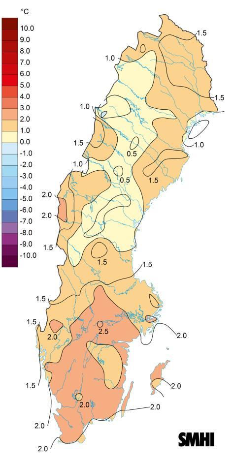 9 Vädret i södra Sverige jan-jun 2018 Året inleddes med blött och milt januariväder. I februari sjönk sedan medeltemperaturen och snön lade sig i södra Sverige under några veckor.