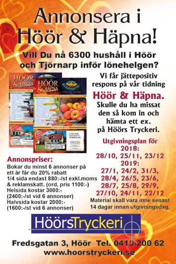se Höör & Häpna är en annons och informationstidning som utkommer en gång i månaden året runt.