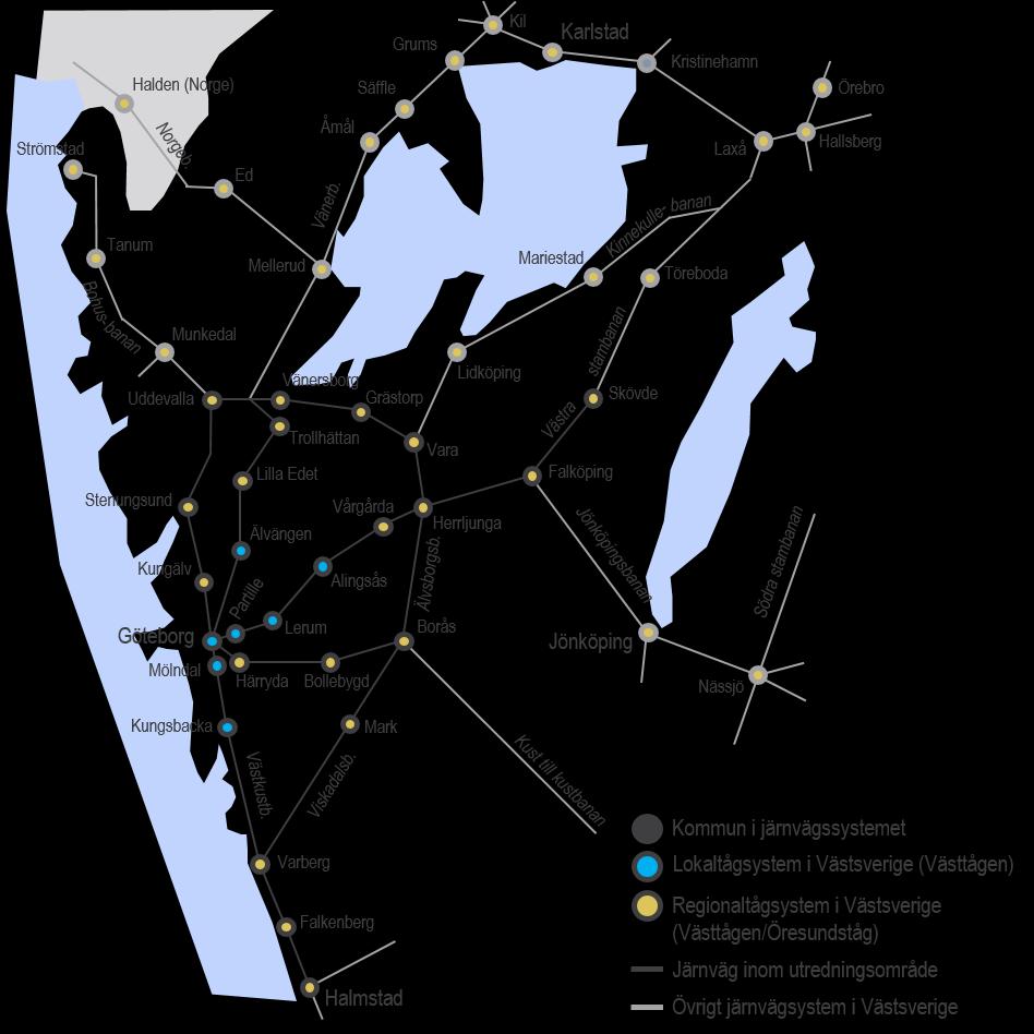 5 utifrån planerade förändringar i infrastrukturen vilka framför allt påverkar lokal- och regiontågstrafik i Göteborgsområdet.