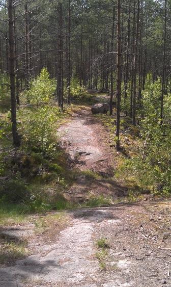 $ $ 3,4-4,3 km (teknisk stig) Nu följer en knapp kilometer med banans svåraste del.