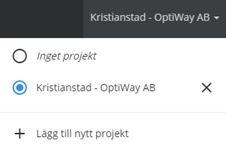 Längst ned i listan kan du lägga till ett nytt projekt, vilket öppnar en ny dialogruta för Skapa projekt.