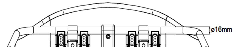 1. Fäste för front fairing (de 2 delarna ska vara tillverkade i plast). 2. Stödklämma för frambumper (de 2 halvorna ska vara tillverkade i plast). KA-T 2.5.