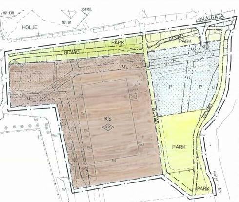 Holje Gård, akt:10-olo-980, fastställd 1975, se bild 4 nedan. Till stadsplanen hör Ändring av stadsplan för del av fastigheten Holje 116:69 m.fl.