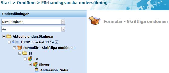 Förhandsgranska undersökningen Administratören kan förhandsgranska undersökningen för att se hur det ser ut för de svarande lärarna.