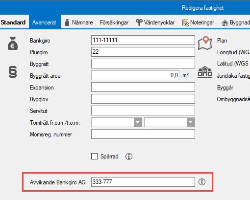 Prioriteringsordning för hur bankgironummer används i autogirofunktionerna är följande: Vid autogiromedgivande kopplad på fastighet hämtas bankgironummer från 1. Avvikande på fastighet 2.