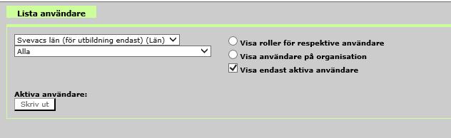 Man inaktiverar inte en användare som bara byter roll från en vaccinationsenhet till en annan utan detta administreras i vyn Roller. 3.