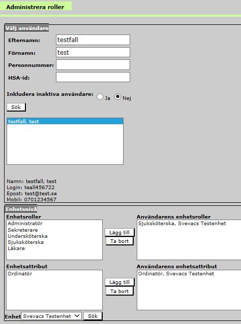 tilldelas roll(er) (behörigheter) genom att ange