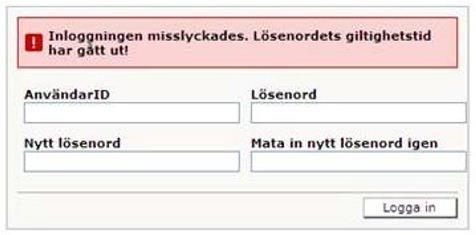 1 Användaruppgifter För att få användar-id och lösenord ska du först ha gått en utbildning. Spar ditt användar-id och lösenord du behöver dem när du ska byta lösenord, se nedan.