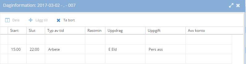 R apportering av extratid När du har arbetat någon form av extra tid t.ex. övertid, så är det på den övre delen av denna bild du s ka rapportera övertiden.