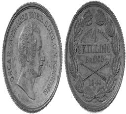 10 öre 1855, 0,88 g SM 67, SS 5351 1/1+ 100 143. STOCKHOLM. 1/3 skilling banco 1854, 4,55 g SM 119, SS 5412 1/1+ 40 144.