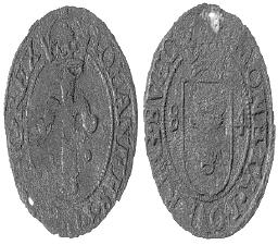 ½ öre 1581, 1,26 g Lev 570, SM 90, SS 1440 Bucklig 1?/1 100 40. STOCKHOLM.