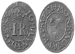 ½ öre 1586, 1,48 g Lev 612, SM 95, SS 1471 1+ 250 43. STOCKHOLM.