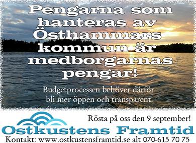 - att miljön i och kring sjöar, dammar och vattendrag ska förbättras. www.mp.se/osthammar osthammar@mp.