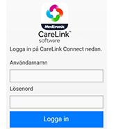 3 Användning av CareLink Connect på din mobila enhet Du kan även använda din mobila enhet för att få tillgång till CareLink Connect. OBSERVERA: I detta dokument visas exempel på skärmar i programmet.