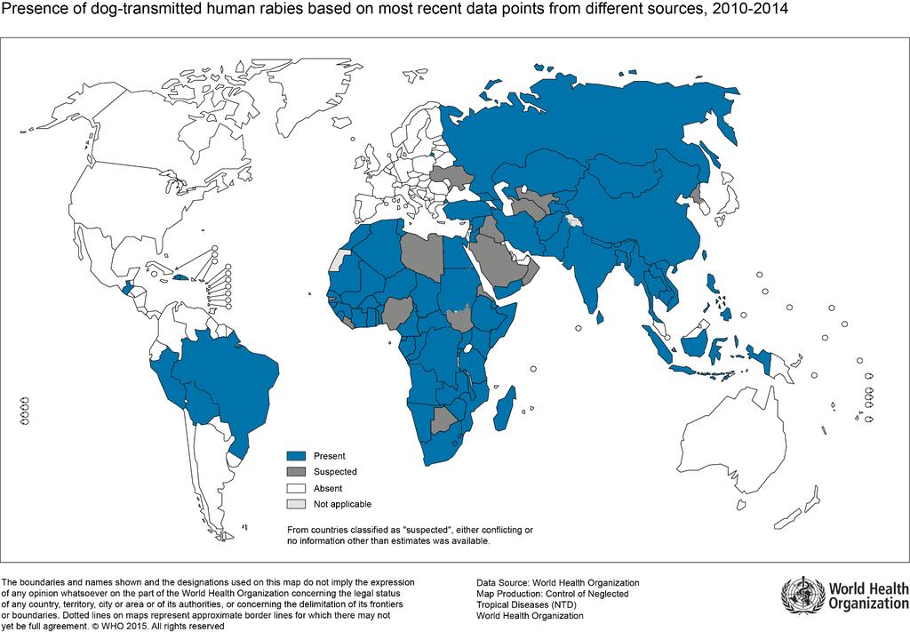Länder med rabiesfall