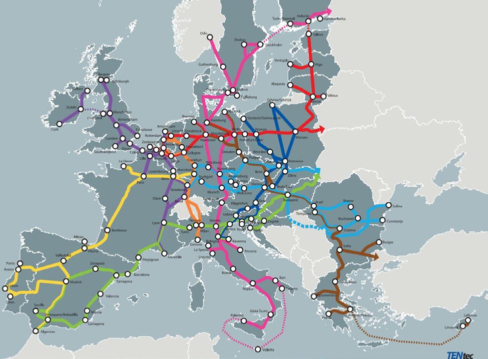 Mål Figur 1. Det europeiska stomnätet (TEN-T).