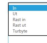 In - Instämpling Ut - Utstämpling Rast in - När du stämplar in från rast Rast ut - När du stämplar ut på rast Turbyte - Används ej Om du ska välja en Kod finns dessa