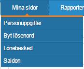 LATHUND 9(29) 3.2 Flikar 3.2.1 Mina sidor Fliken Mina sidor innehåller: - Personuppgifter du kan själv ändra dessa - Byt lösenord - Lönebesked Kan visa preliminär lön eller slutlig lön.