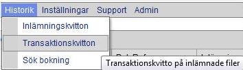 Genom att expandera en post kan ni se vilka evouchers som ingick i inlämningen. Klicka på om ni vill ha en pdf på kvittot. Bild 15: Visar hur ni kan få fram och använda era inlämningskvitton.