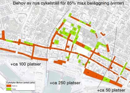 Under 2016 utfördes en omfattande inventering av allmänna cykelplatser i Trelleborgs centrum. Både antal cykelplatser, standarden samt beläggningen kartlades.