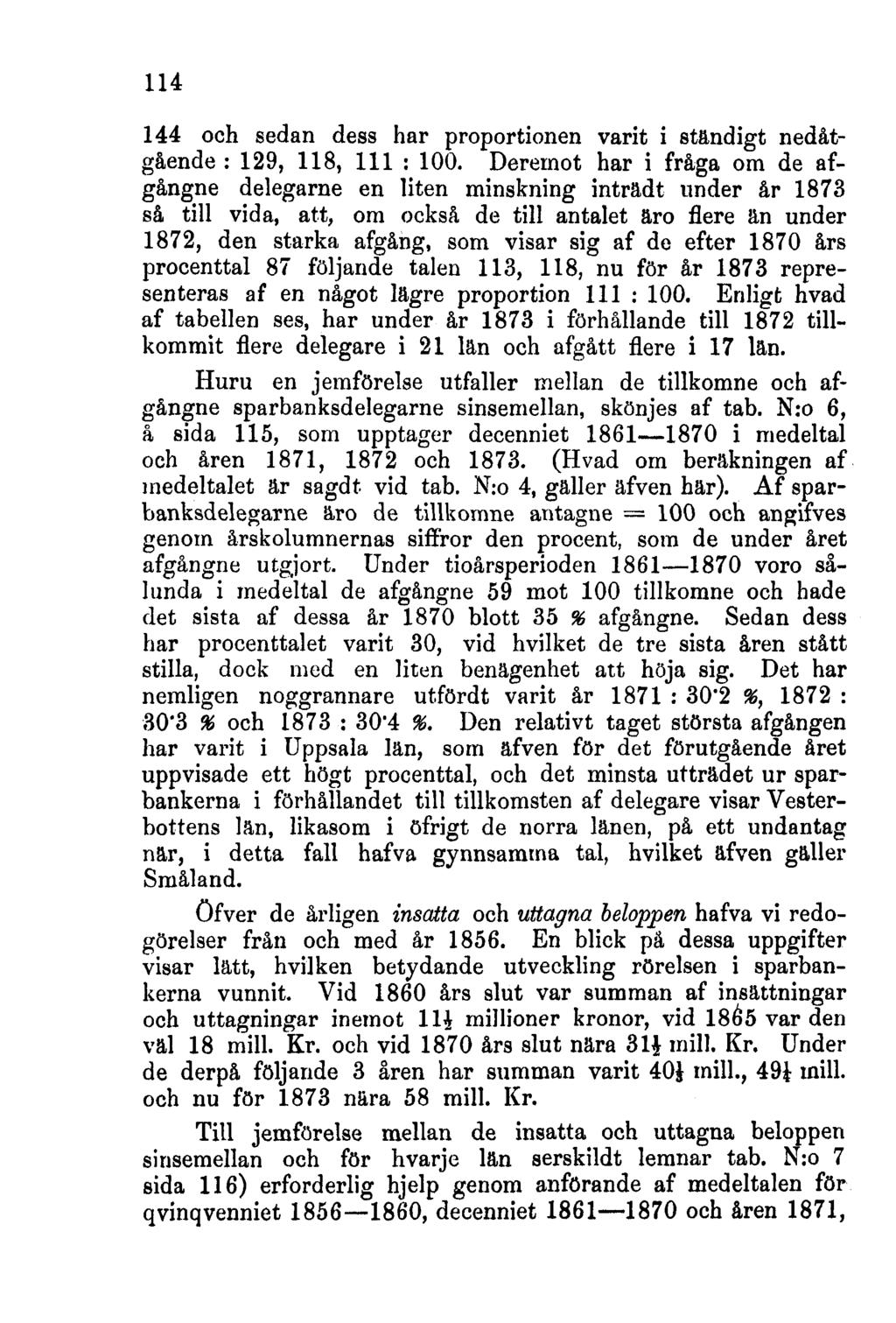 114 144 och sedan dess har proportionen varit i ständigt nedåtgående : 129, 118, 111 : 100.