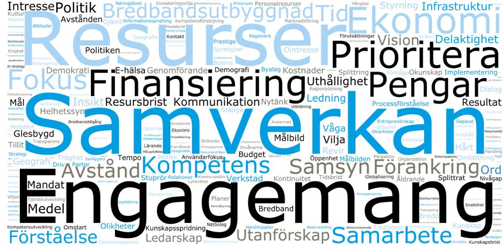 ORD ELLER BEGREPP SOM BÄST FÅNGAR IN UTMANINGARNA FÖR DET FORTSATTA DIGITALISERINGSARBETET I LÄNEN