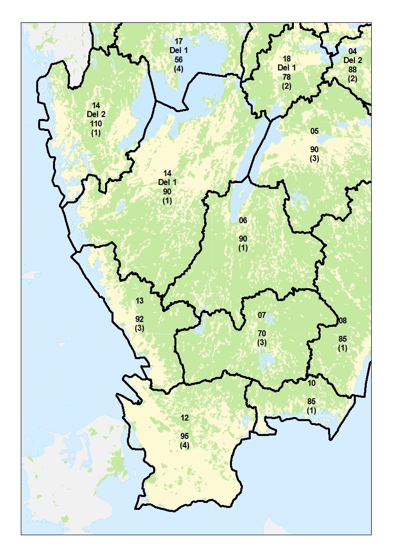 Bilaga B Län: Jönköping (06), Kronoberg (07), Blekinge (10), Skåne (12), Halland (13), Västra Götaland (14). Skogsmark tusen kr/ha.