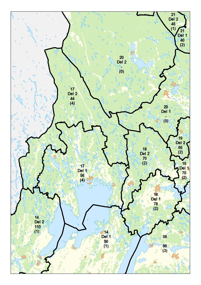 Län: Värmland (17), Örebro (18). Skogsmark tusen kr/ha.
