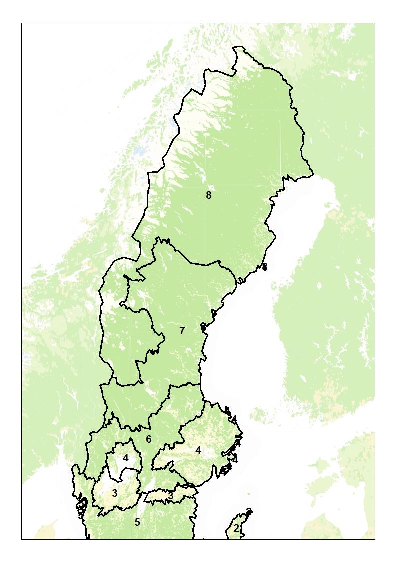 Produktionsområden enligt Jordbruksverkets