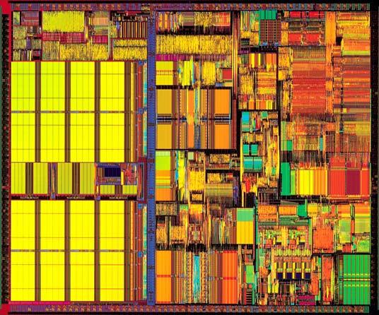 PENTIUM III 9,5 miljoner transistorer. L = 0,25-0,18 m. Yta = 140 mm 2. Frekvens = 500-733 MHz.