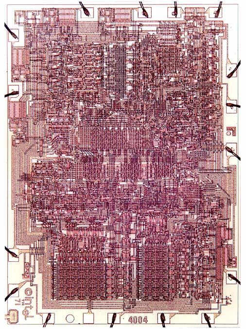 4004 2300 transistorer. L = 10 m. Yta = 13,5 mm 2. Frekvens = 0,108 MHz. januari 1971.