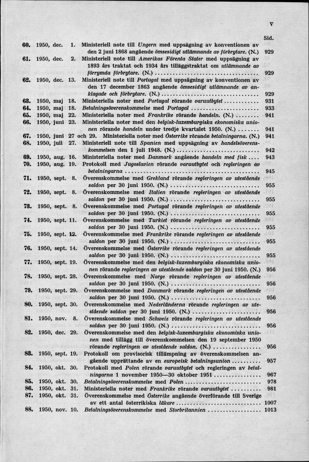 60. 1950, dec. 1. Ministeriell note till Ungern med uppsägning av konventionen av den 2 