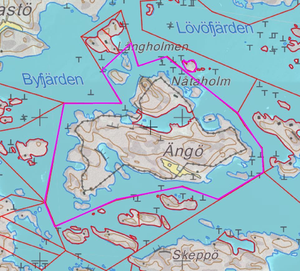 2 Stranddetaljplaneområdet är avgränsat med lila. Området har ingen stranddetaljplan från tidigare.