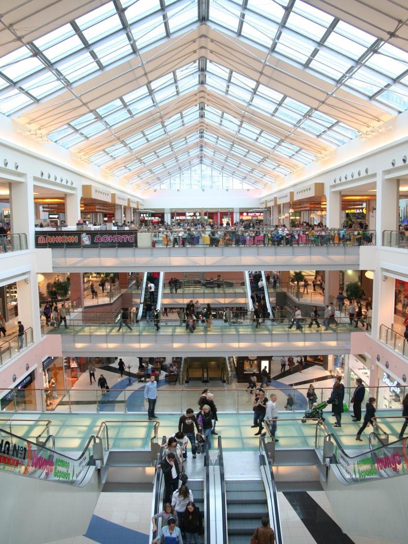 Shoppingcenter växer i Ryssland 100 kvm köpcentrum yta/1 000 invånare jmf med 250 kvm i Västeuropa Ryssland +2 millioner kvm nya ytor har byggts under H12012 och H12013 +13% ökning