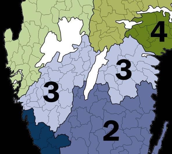 SKOGSPRISER OMRÅDE 3 ¾ av de kubikmetrar skog som sålts gjordes inom